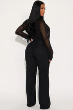 Cowl Neck Long Sleeve Top & Wide Leg Pants Set