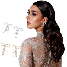 Baguette Bow Ribbon Fashion Earrings