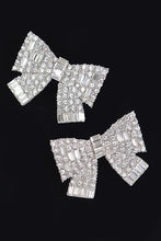 Ribbon Shape Rhinestone Earrings