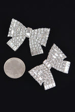 Ribbon Shape Rhinestone Earrings