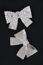 Ribbon Shape Rhinestone Earrings