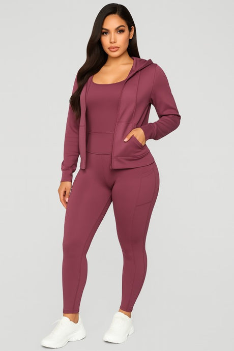 Snatched and Stacked Activewear Three Piece Set