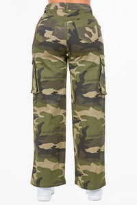 High Waist Cargo Wide Leg Pants