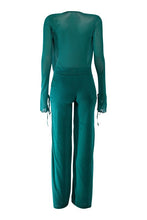 Cowl Neck Long Sleeve Top & Wide Leg Pants Set