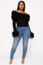 Ring The Alarm Shaggy Off Shoulder Sweater