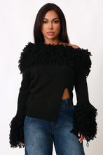 Ring The Alarm Shaggy Off Shoulder Sweater