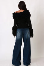 Ring The Alarm Shaggy Off Shoulder Sweater