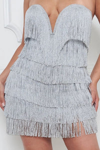 Higher Vibration Layer Fringe Mini Dress