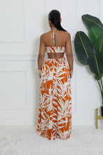 Tropical Essence Cutout Halter Maxi Dress