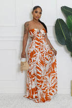 Tropical Essence Cutout Halter Maxi Dress