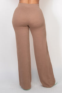 Long Sleeve Flare Leg Knit Loungwear Set