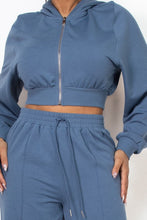 Women's Zip Up Hoodie and Wide Leg Jogger Set