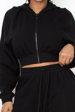 Women's Zip Up Hoodie and Wide Leg Jogger Set