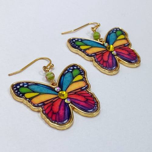 Multi Colored Butterfly Earring