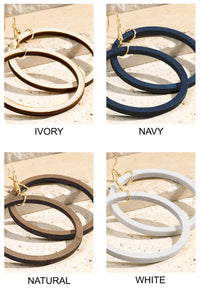Natural Wood Ring Dandle Earrings
