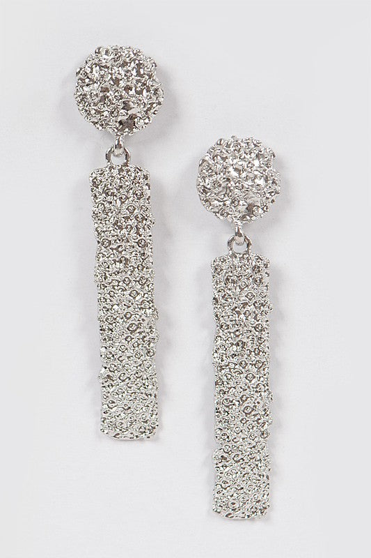 Metal Glitter Bar Earring