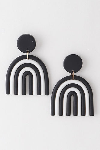Color Striped Arch Earrings