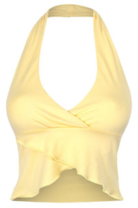 Mellow Yellow Cropped Halter Top