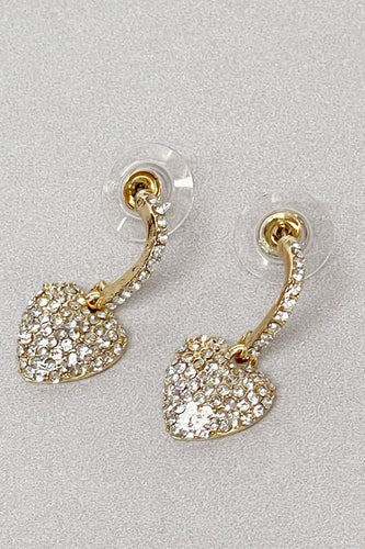 Rhinestone Heart Earrings