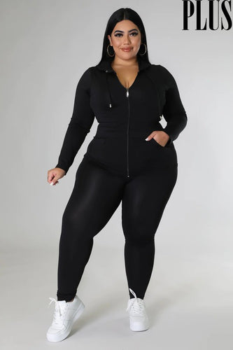 Seamless Two Piece Hoodie & Legging Set - Plus