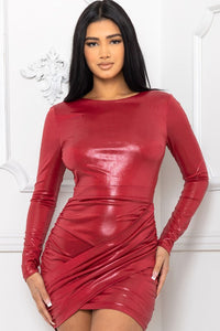 Urban Luxe Foil Ruched Mini Dress