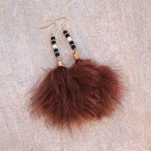 Boho Long Tassel Feather Earrings