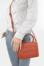 Cross Quilted Faux Leather Top Handle Flap Bag