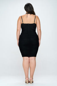 It's A Date Ruched Bodycon Mini Dress - Plus
