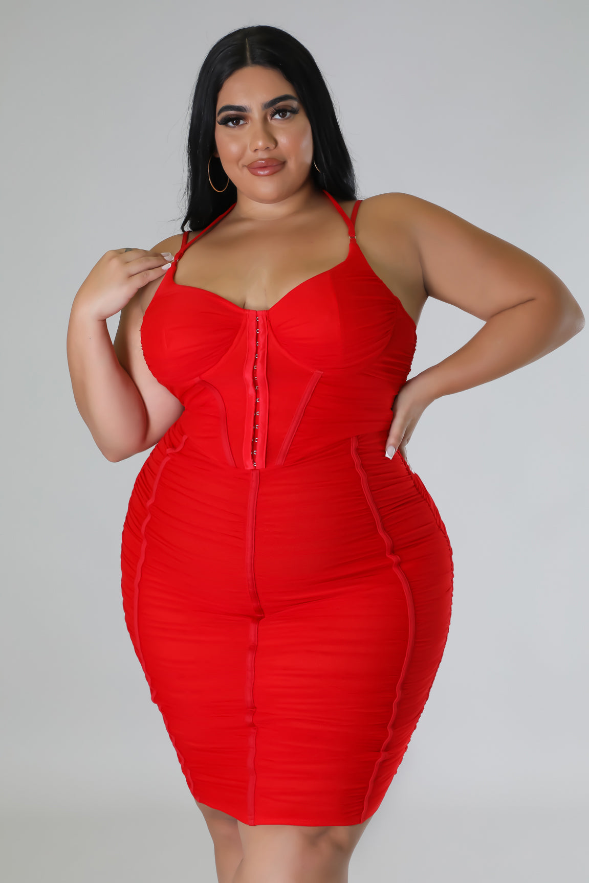 It's A Date Ruched Bodycon Mini Dress - Plus 2X-Large / Blue It's A Date Ruched Bodycon Mini Dress - Plus 2X-Large / Blue
