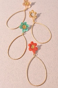 Flower Hoops Earrings